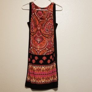 XOXO Paisley Print Dress With Black Accent M